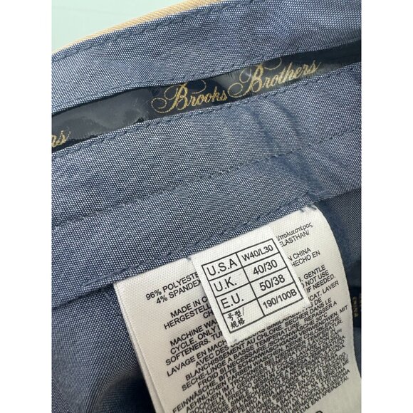 Brooks Brothers Performance Chino Golf Pants Men 40X30 Beige Lightweight Stretch - Picture 6 of 11